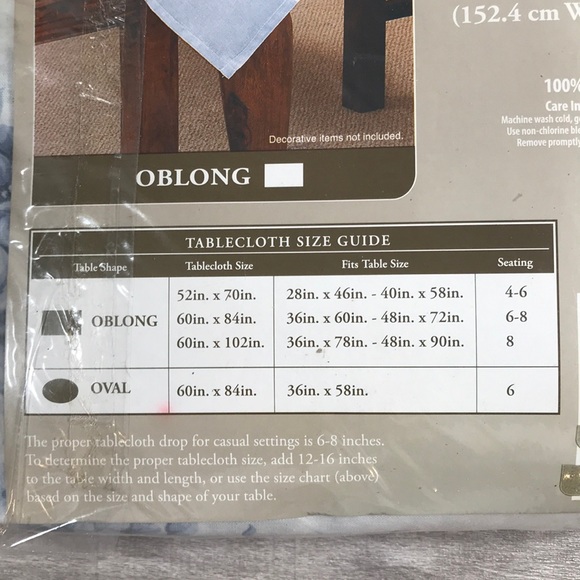 SHABBY CHIC Fabric Tablecloth 60x102 - Picture 3 of 5